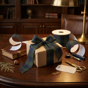 Lazo De Raso Tartan Plaid Verde Esmeralda Heritage Invierno d