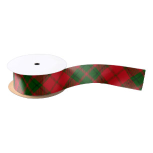 Lazo De Raso Tartán verde y rojo Rústico