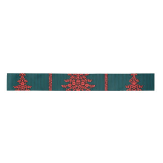 Lazo De Raso Teal and Red Crystal Christmas Trees