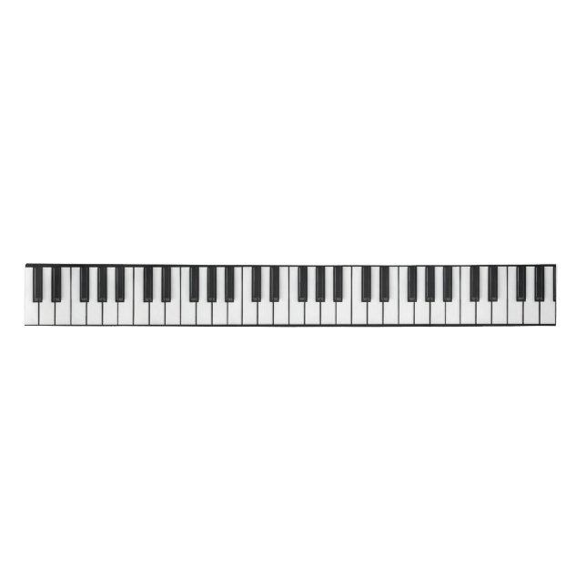 Lazo De Raso Teclado de piano negro y blanco (Anverso)