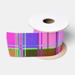 Lazo De Raso Tela de cuadros rosa patrón de tela madras