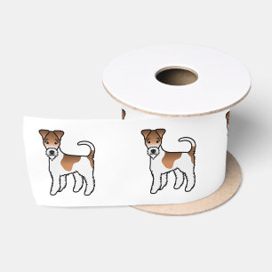 Lazo De Raso Terrier de zorro de alambre blanco y bronceado, pe