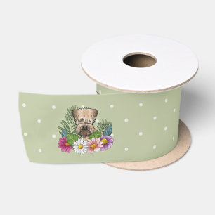Lazo De Raso Terrier Wheaten de Pelaje Suave Flores Coloridas V