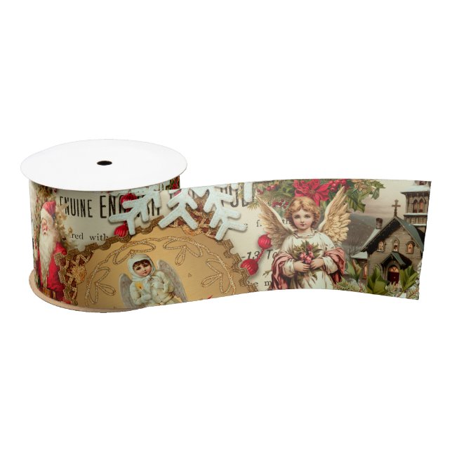 Lazo De Raso Tesoros de Navidad Victorianos Collage (Carrete)