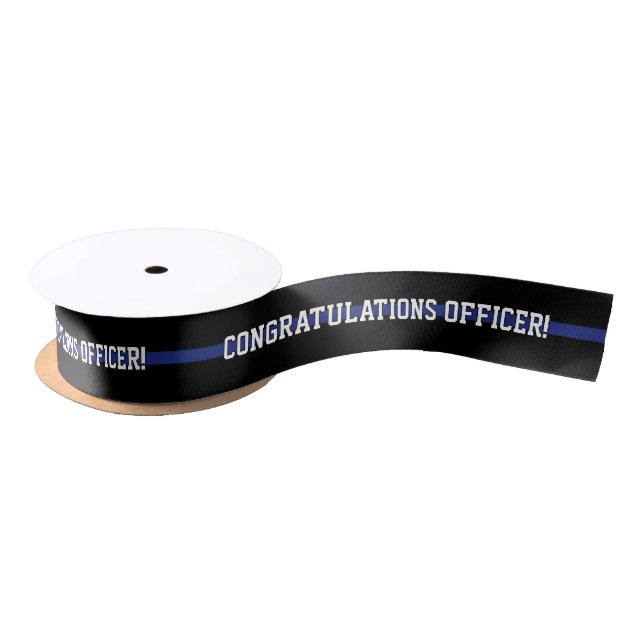 Lazo De Raso Texto personalizado policía Thin Blue Line  (Carrete)