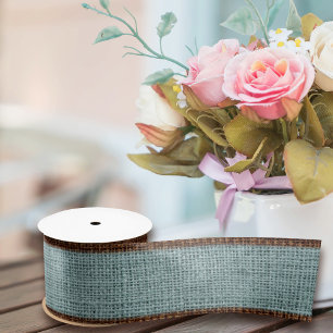 Lazo De Raso Textura de Burlap Realista Azul Verde azulado simp