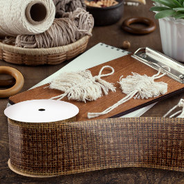 Lazo De Raso Textura de Burlap Realista Simple Rústico Marrón O