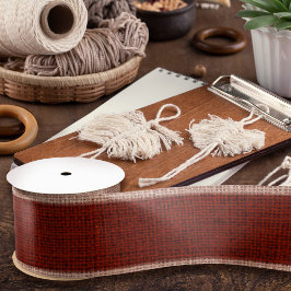 Lazo De Raso Textura de Burlap Realista Simple Rústico Oro y Ro