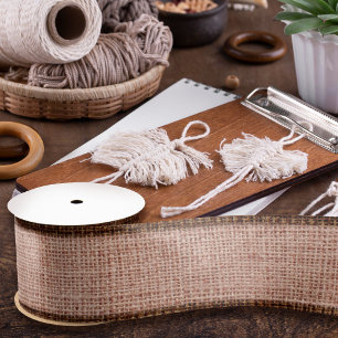 Lazo De Raso Textura de Burlap Realista Simple Rústico Rubor Ro