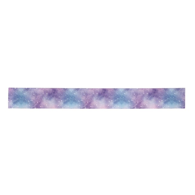 Lazo De Raso Textura de Galaxia Morada Azul (Anverso)