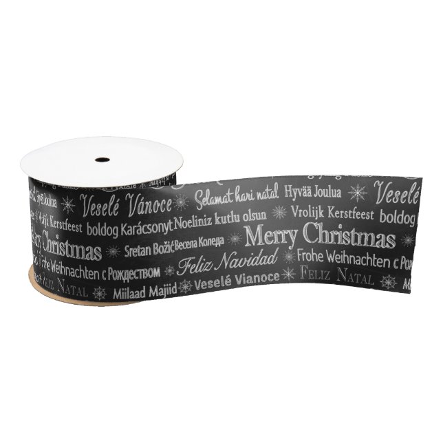 Lazo De Raso Thunder_Cove de Navidad Feliz en varios idiomas (Carrete)
