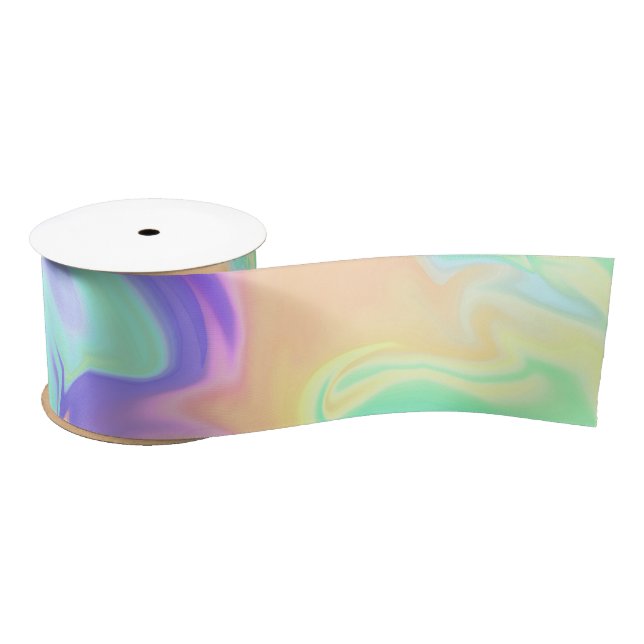 Lazo De Raso Tie Dye Swirl Marble Retro Groovy (Carrete)
