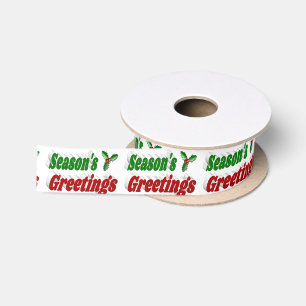 Lazo De Raso Tipografía de los Navidades de Seasons Greetings H