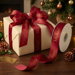 Lazo De Raso Tipografía de nombre de Navidad
