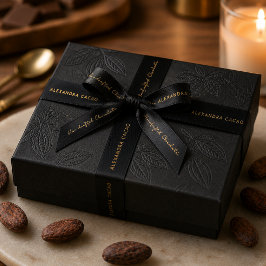 Lazo De Raso Tipografía negra elegante de oro Seda de chocolate
