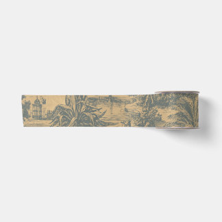 Lazo De Raso Toile de Camello Azul Pizarra Dorado Vintage Marro