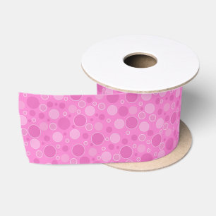 Lazo De Raso Tonos rosa lila con lunares en estilo retro de los