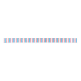 Lazo De Raso trans flag pattern satin ribbon