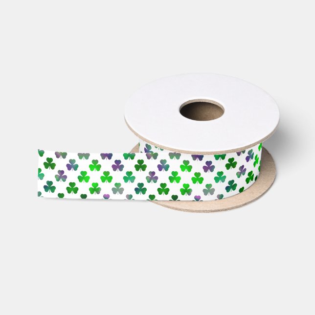 Lazo De Raso Trébol de joya verde - Clásico (Carrete)