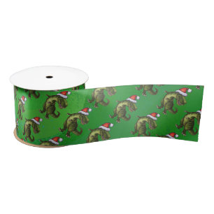 Lazo De Raso TRex en Santa Hat en Green