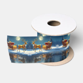 Lazo De Raso Trineo de Navidad Reno Satén de Fiesta