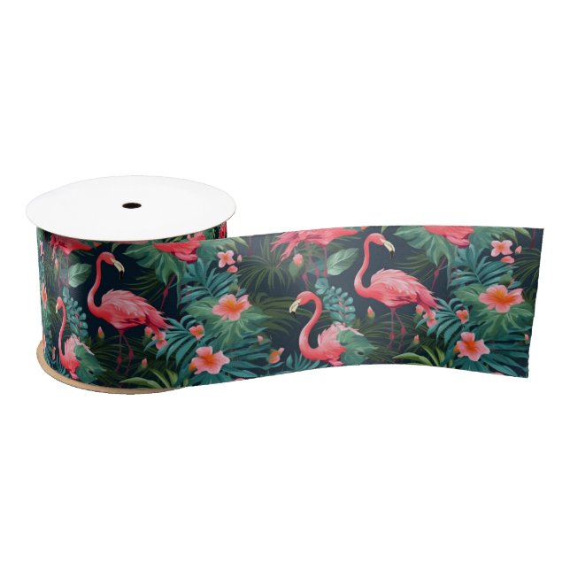 Lazo De Raso Tropical Flamingo (Carrete)