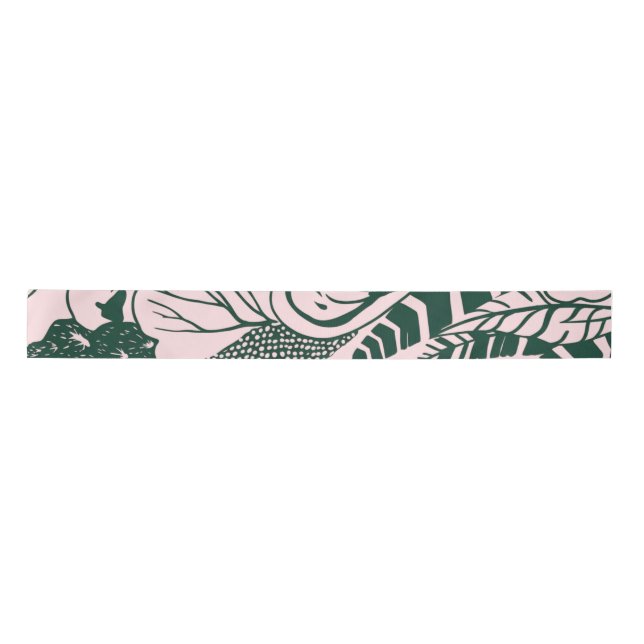 Lazo De Raso Tropical Modernism Floral Ribbon 03 (Anverso)