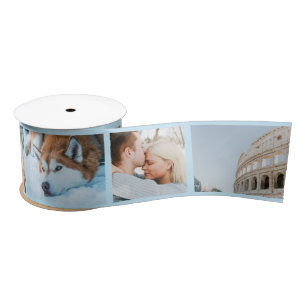 Lazo De Raso Tu foto Keepsake Personalizado luz azul moderna