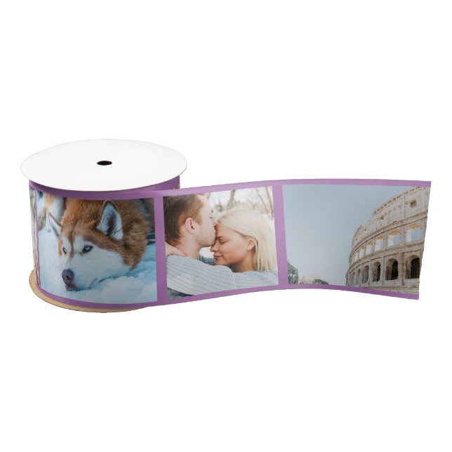 Lazo De Raso Tu Personalizado de foto Keepsake lavanda moderna (Carrete)