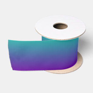 Lazo De Raso Turquesa y Violeta Ombre Purpura