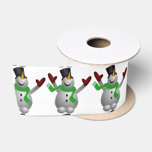 Lazo De Raso Un muñeco de nieve feliz