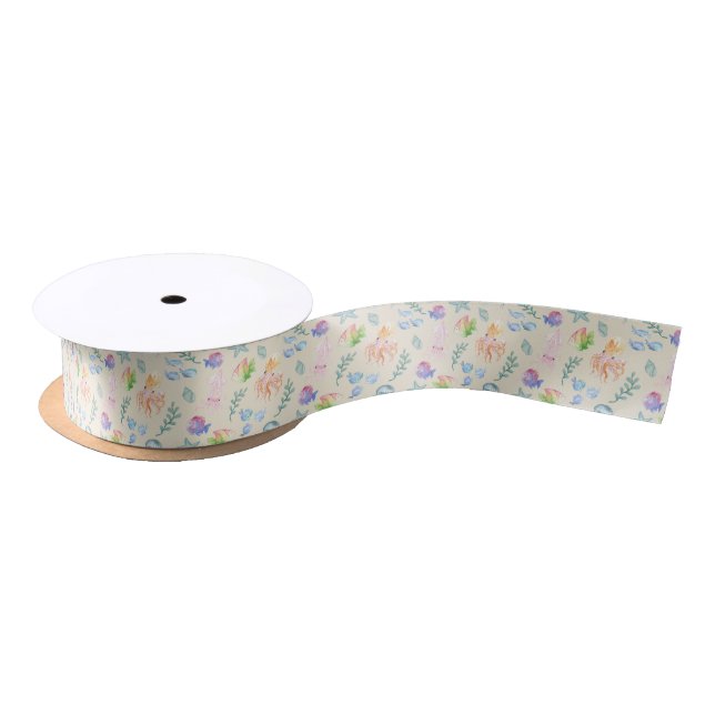 Lazo De Raso Under the Sea Satin Ribbon in Cream (Carrete)