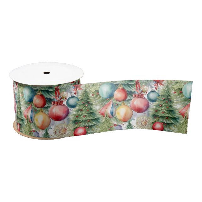 Lazo De Raso Vacaciones de invierno Decoración, árboles de vaca (Carrete)