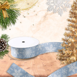 Lazo De Raso Vacaciones de invierno Navidades azules copos de n