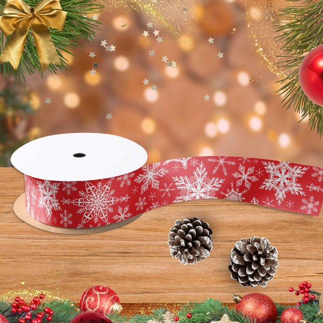 Lazo De Raso Vacaciones de invierno: Navidades rojos copos de n (Subido por el creador)