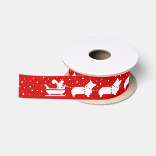Lazo De Raso Vacaciones de Navidades de Corgis Sleigh con ardi