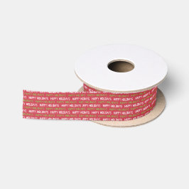 Lazo De Raso Vacaciones felices rojas, blancas y verdes