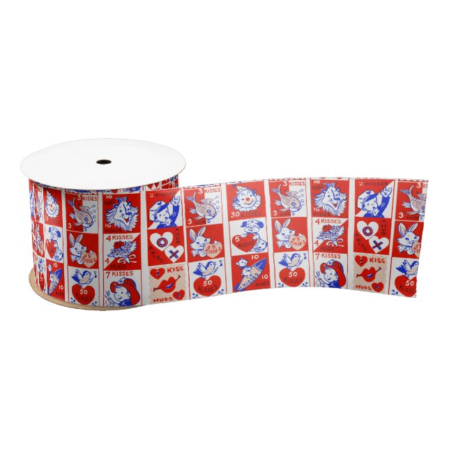Lazo De Raso Valentine Retro Love Hugs Cute Pattern (Carrete)