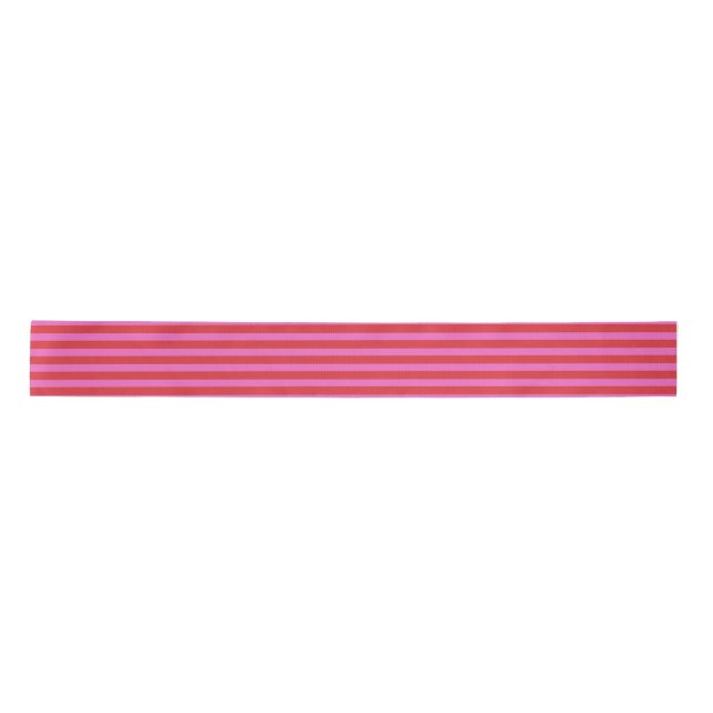 Lazo De Raso Valentine's Day Pink and Red Stripes Pattern (Anverso)