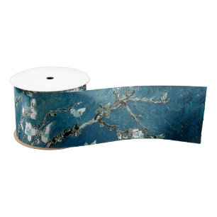 Lazo De Raso Van Gogh Almond Blossoms Oscuro Verde azulado