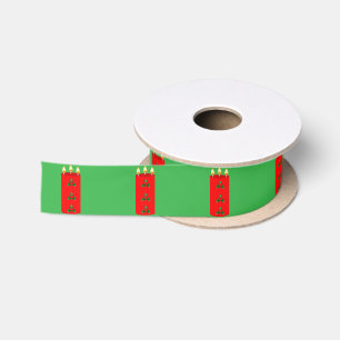 Lazo De Raso Vela Roja Con Cinta Verde Holly