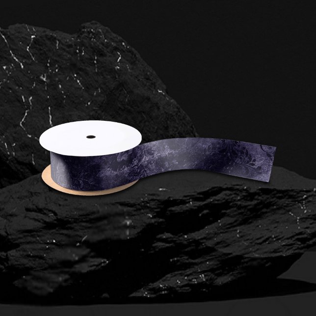 Lazo De Raso Velvety Midnight Damask | Grunge índigo morado (Subido por el creador)