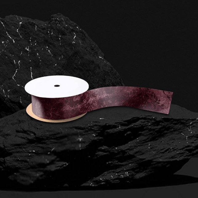 Lazo De Raso Velvety Wine Damask | Bordeaux Sangria Grunge Glam (Subido por el creador)