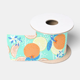 Lazo De Raso Verano Naranja Turquesa