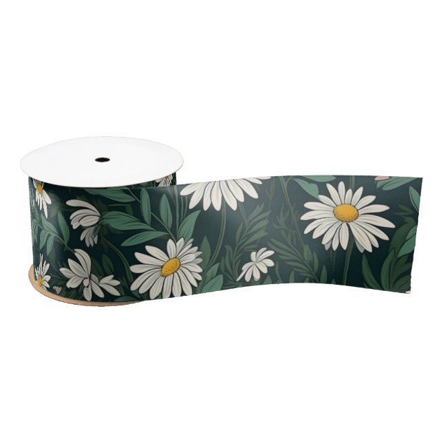 Lazo De Raso Verano White Daisy Meadow (Carrete)