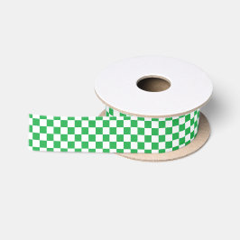 Lazo De Raso Verde a cuadros y blanco
