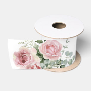 Lazo De Raso Verde botánico rosa rosado