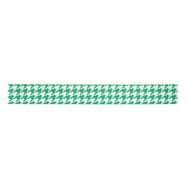 Lazo De Raso Verde Cuadro Piedra Houndstooth (Anverso)