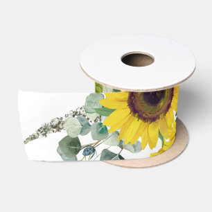 Lazo De Raso Verde del girasol dorado Eucalpytus