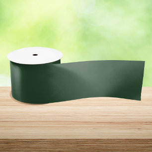 Lazo De Raso Verde Esmeralda Oscuro Color Sólido